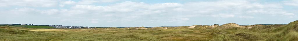 The big slack (left of panorama) at Aberffraw dunes, Ynys Mon.