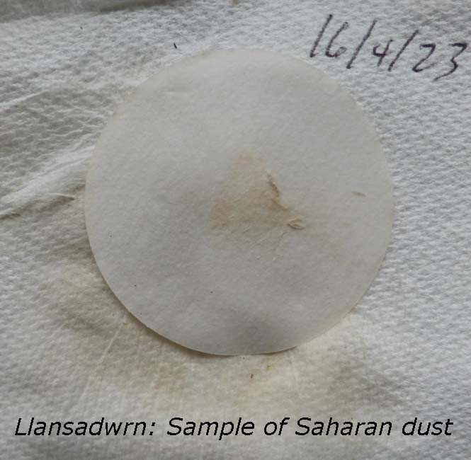 Saharan dust collected at 0900 GMT at the weather station on 16 April 2023..
