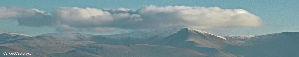 Snow on the summits of Carneddau Eryri (Snowdonia) Mountains on the 9th January 2024.