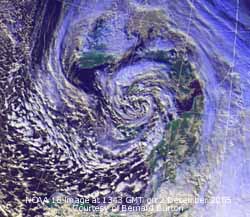 NOAA 16 image at 1343 GMT on 2 Dec 2005, courtesy of Bernard Burton. Click for larger. 
