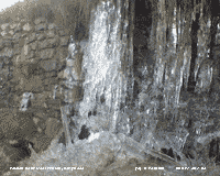 Icicles seen under Moel Wnion on 21 December 2007. Photo courtesy of Gordon Perkins.