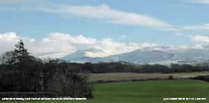 Snow in the morning  covered the Carneddau Mountains to a low level.