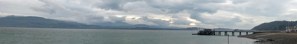 Looking across the Menai Strait at Beaumaris on a grey day.