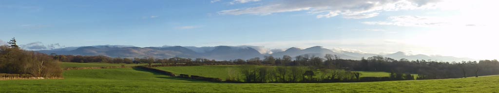 View of Snowdonia Mountains from llansadwrn on the 31 December 2019.