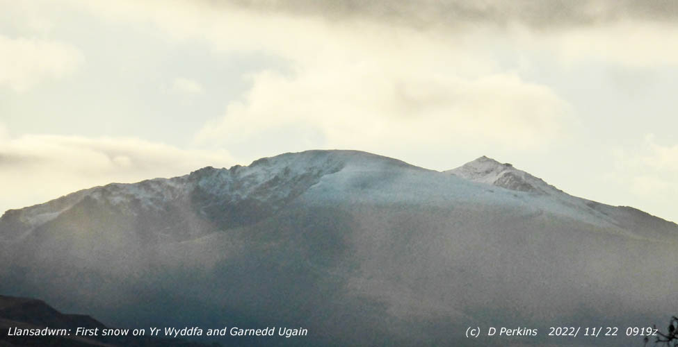 First snow had fallen on Yr Wyddfa and Carneddau Mountains.