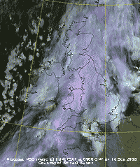 Meteosat MSG image (c) EUMESAT at 09 GMT on 16 September 2008, courtesy Bernard Burton.