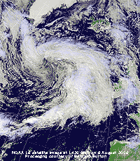 NOAA 18 image at 1426 GMT on 8 August 2008, courtesy of Bernard Burton. 