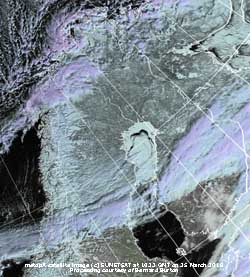 MetopA satellite image at 1022 GMT  (c) EUMETSAT processed by Bernard Burton.